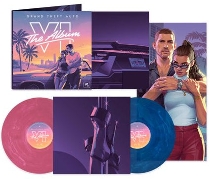 GRAND THEFT AUTO VI: THE ALBUM (Soundtrack, Indie Exclusive Double Pink + Blue Marble Vinyl + Poster) (2LP) [PREORDER]