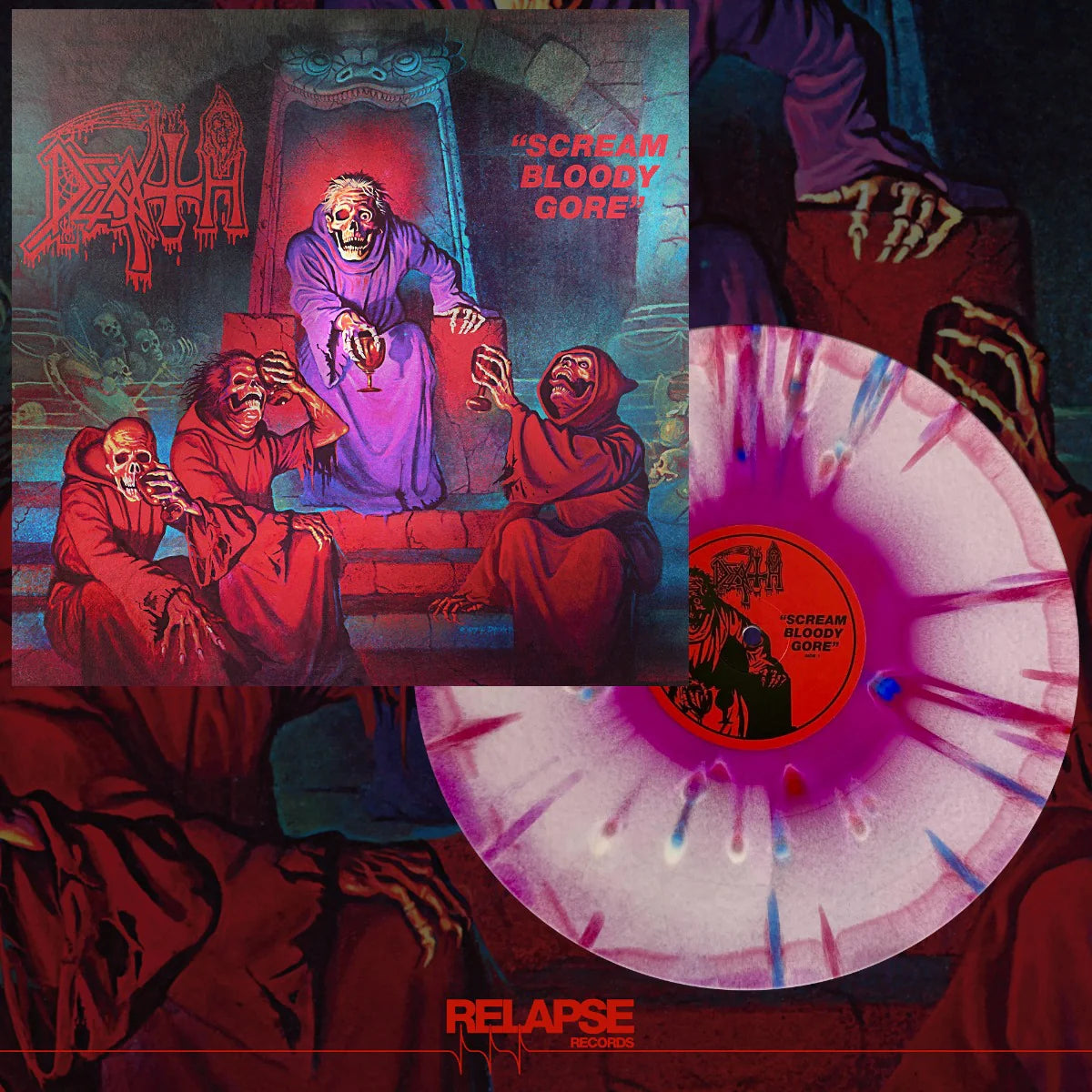 DEATH - SCREAM BLOODY GORE (Violet, White, Red Splatter Colored Vinyl)