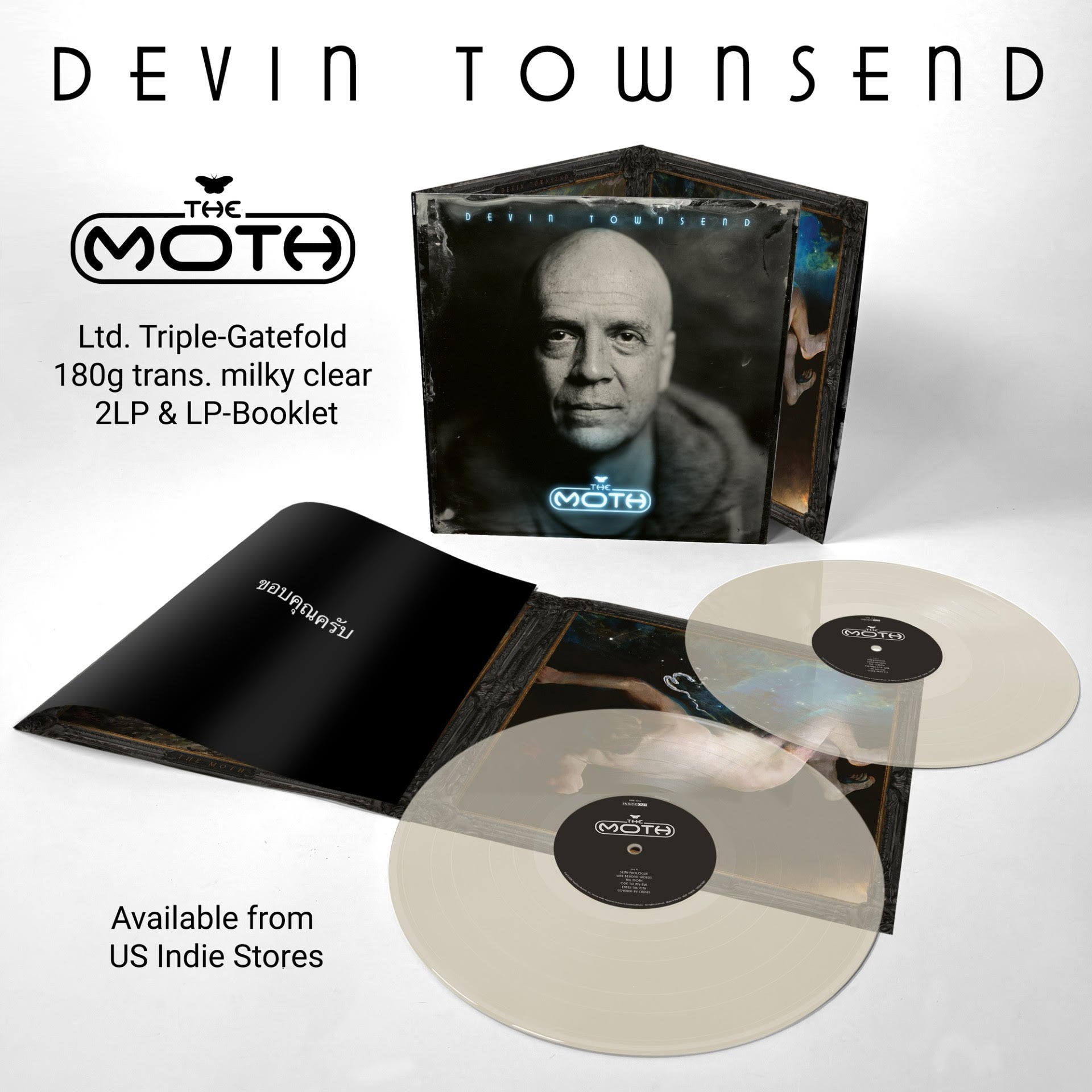 DEVIN TOWNSEND - THE MOTH (Indie Exclusive Limited Edition, 180 Gram Translucent Milky Clear Vinyl, Triple-Gatefold, LP-Booklet)(2LP)[PREORDER]