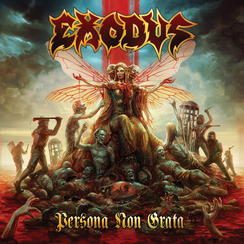 Album cover for 'Persona Non Grata' by Exodus with a central figure and surrounding figures.