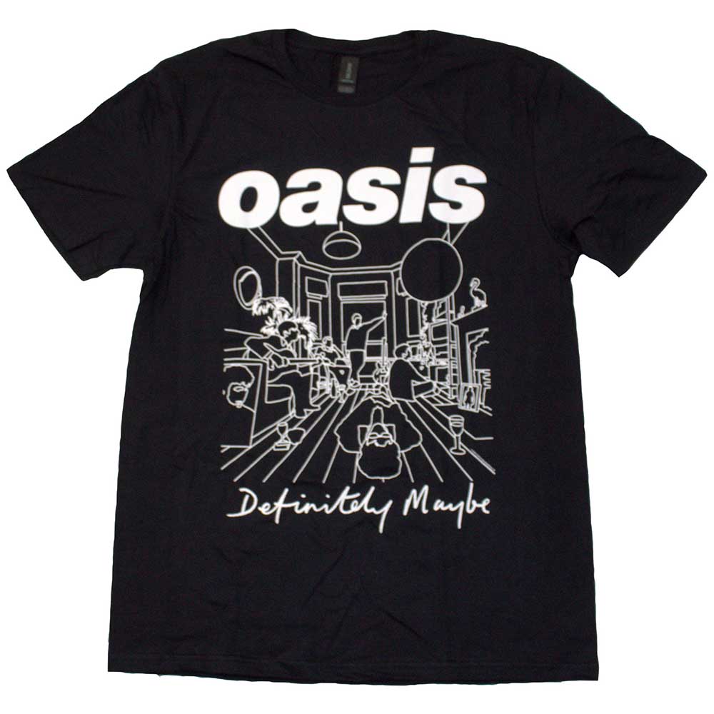 Oasis - Definitely Maybe Line Drawing Black