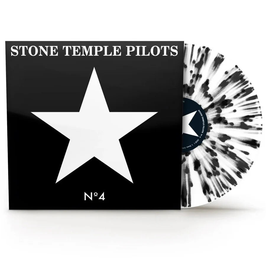 Vinyl record with a star design and 'Stone Temple Pilots' branding on a white background
