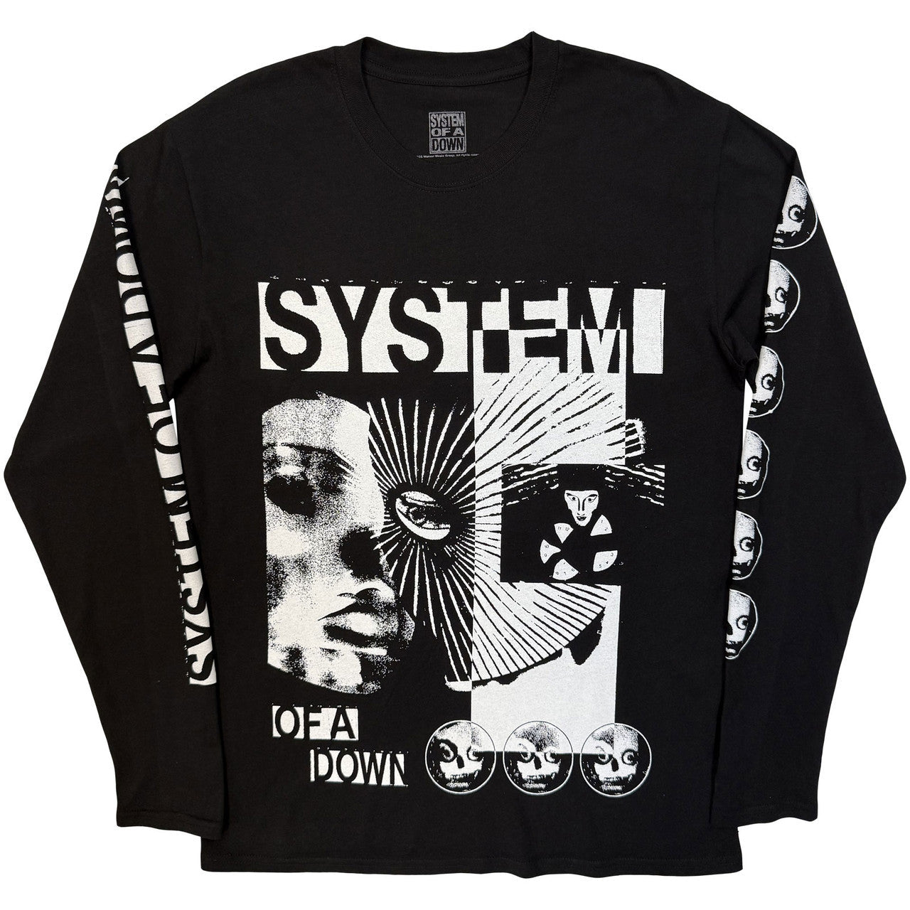 System Of A Down - Hypno Hi-Contrast Unisex Long Sleeve T-Shirt (Black)