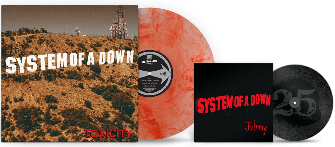 SYSTEM OF A DOWN - TOXICITY (25th Anniversary Limited Edition, Scarlet Marble Vinyl + Bonus 7" Single + Poster) [PREORDER]