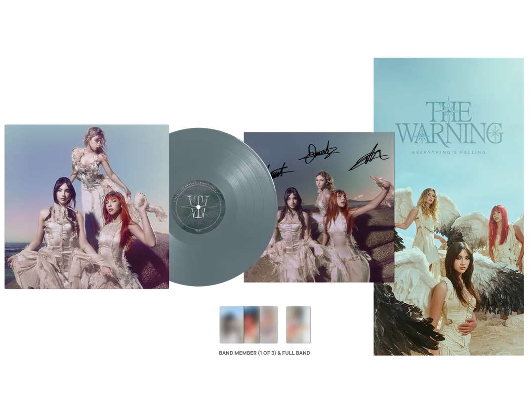 THE WARNING - EVERYTHING'S FALLING (Indie Exclusive, Limited Edition Cover Art, Signed Insert, Deep Ocean Colored Vinyl + Photocards)