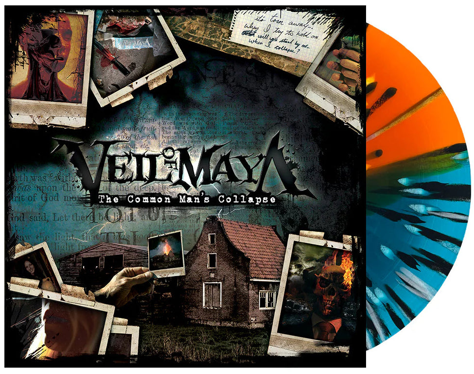 VEIL OF MAYA - THE COMMON MAN'S COLLAPSE (Limited 1 of 300 Edition, Transparent Sea Blue / Transparent Orange Split w/ Black & White Splatter Vinyl)